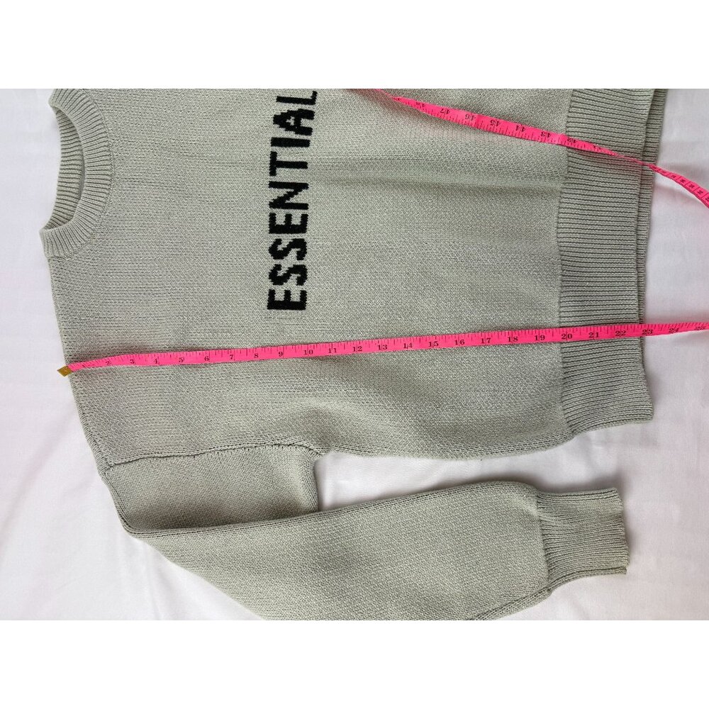Fear of God Essentials Men's FW21 Knit Pullover Sweater Green Concrete XS - Picture 9 of 9